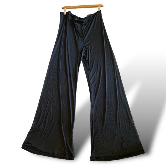 Scarlet Sheer Black Wide Leg Flare Pull On Lounge Pants,Beach,Swim Coverup Siz… - Picture 3 of 8
